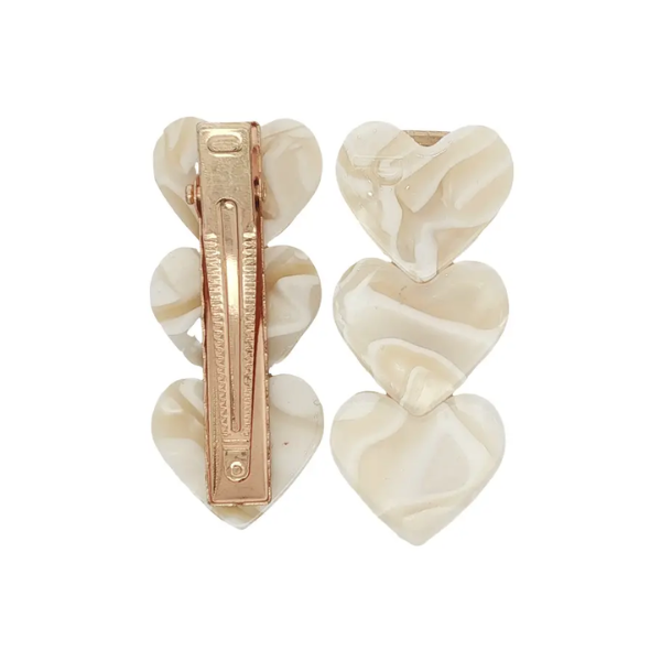 Peignee Paris - Barrettes Signature - Heart Clip - Popcorn