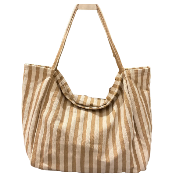 Cabas à rayure - Beige