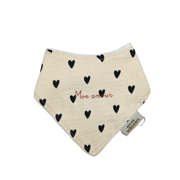 Atelier Wagram - Bavoir Bandana - Mon amour