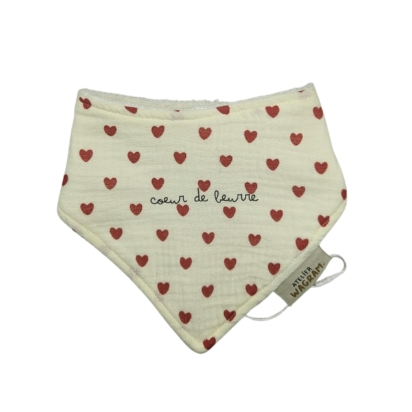 Atelier Wagram - Bavoir Bandana - Coeur de beurre