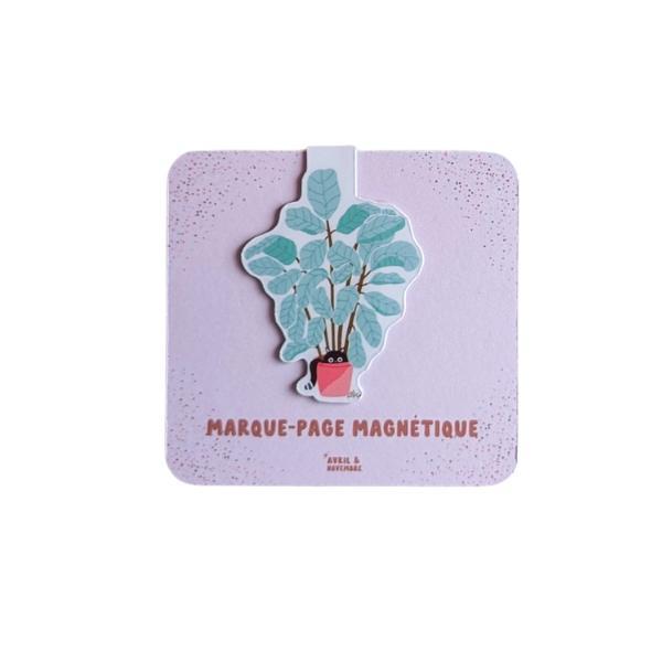 Marque-pages magnétiques - Chat et plante