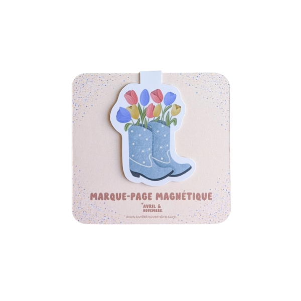 Marque-pages magnétiques - Bottes fleuries