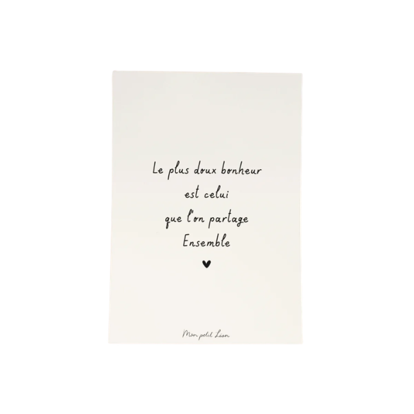 Mon Petit Léon - Carte citation A6 - Le plus doux bonheur