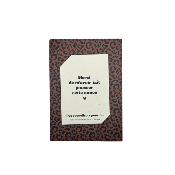 Mon petit Léon - Carte à semer - léopard marron foncé
