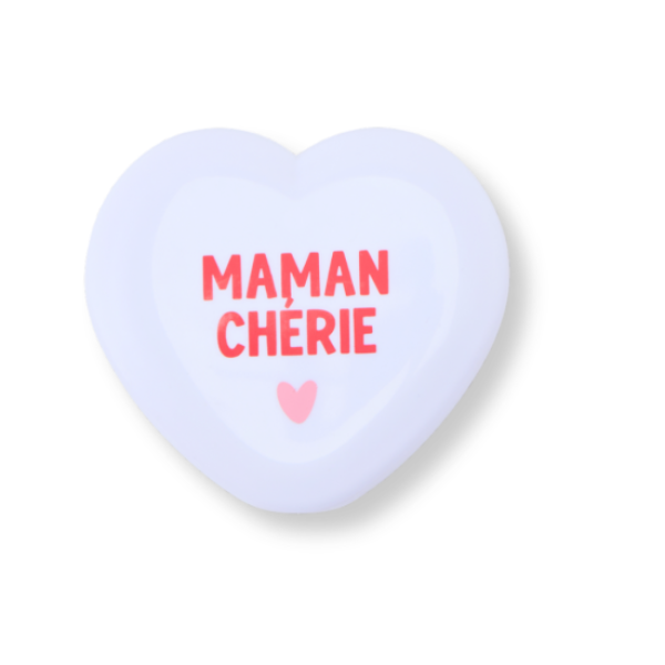 Atelier Wagram - Miroir de poche cœur - Maman chérie