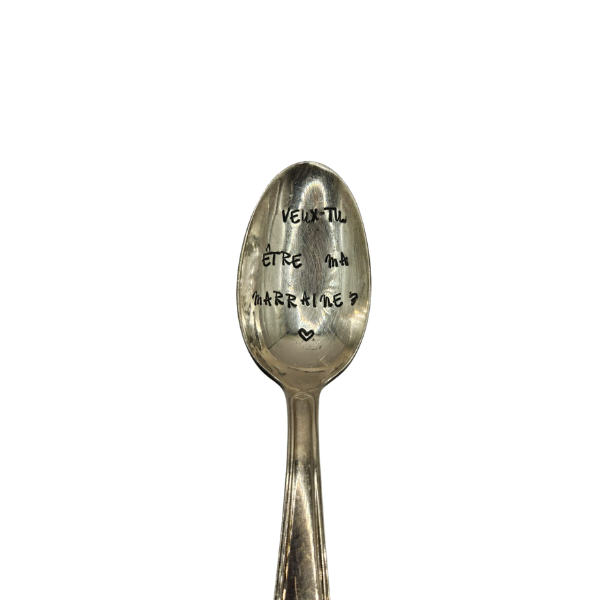 Cuillère gravée - Veux tu être ma marraine ?