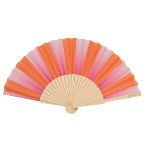 Fisura - Eventail Rayures rose et orange