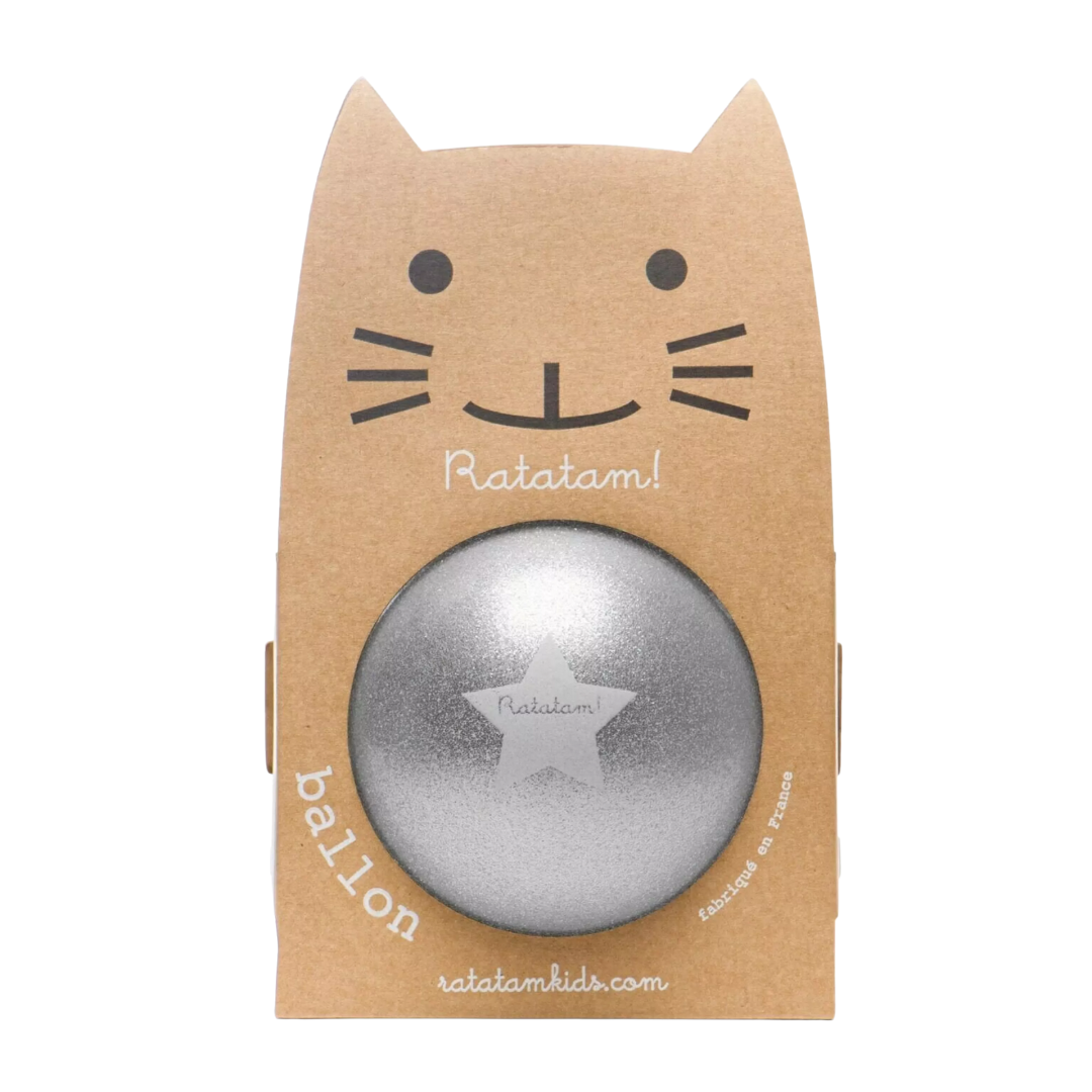 Ratatam - Grand ballon argent pailleté 22 cm