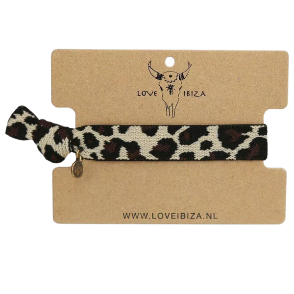 Love Ibiza - Bracelet tissé léopard beige