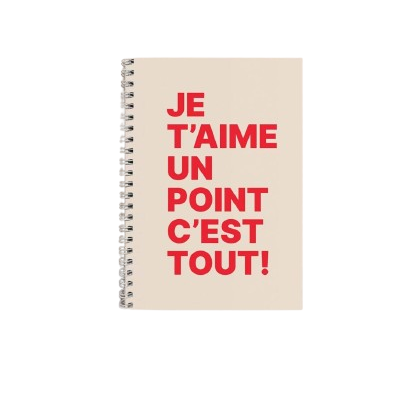 Carnet de Notes A5 - Je t'aime