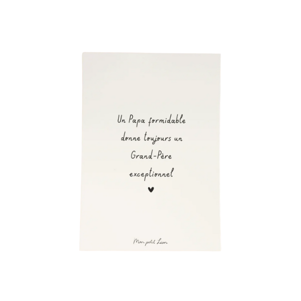 Mon Petit Léon - Carte citation A6 - Grand-père exceptionnel
