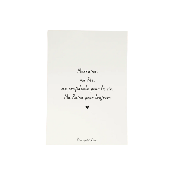 Mon Petit Léon - Carte citation A6 - Veux tu être ma marraine ?