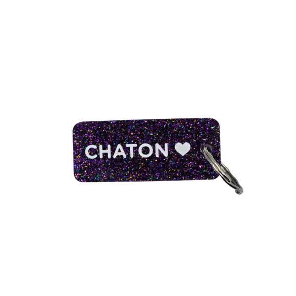 Porte-clés à paillettes - Chaton