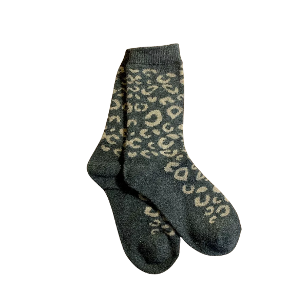 Chaussettes - léopard grise foncé