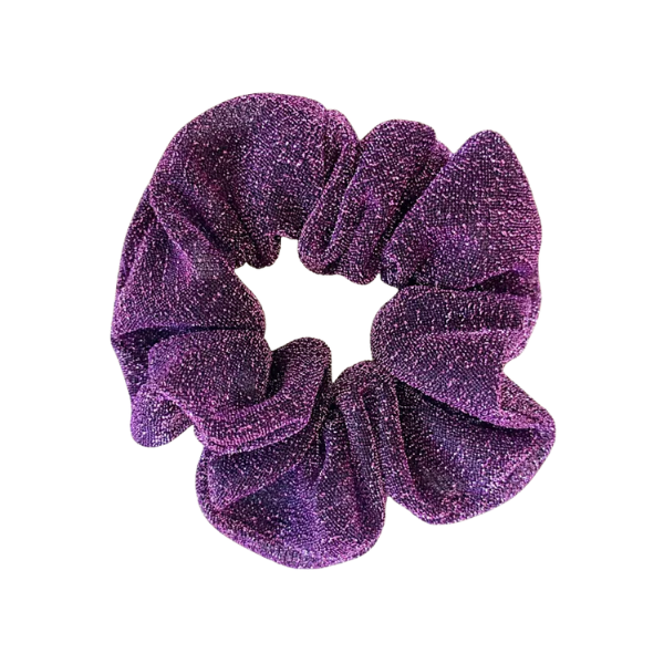 Chouchou paillettes - Violet foncé