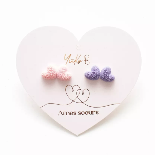 Yuko.B - Duo boucles d'oreilles "Ames Sœurs" - Coeurs