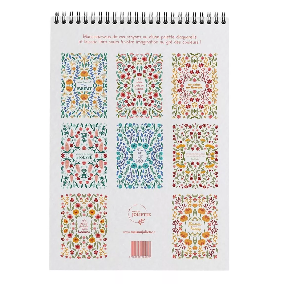 Maison Joliette - Carnet de coloriage A4 - Petits bonheurs
