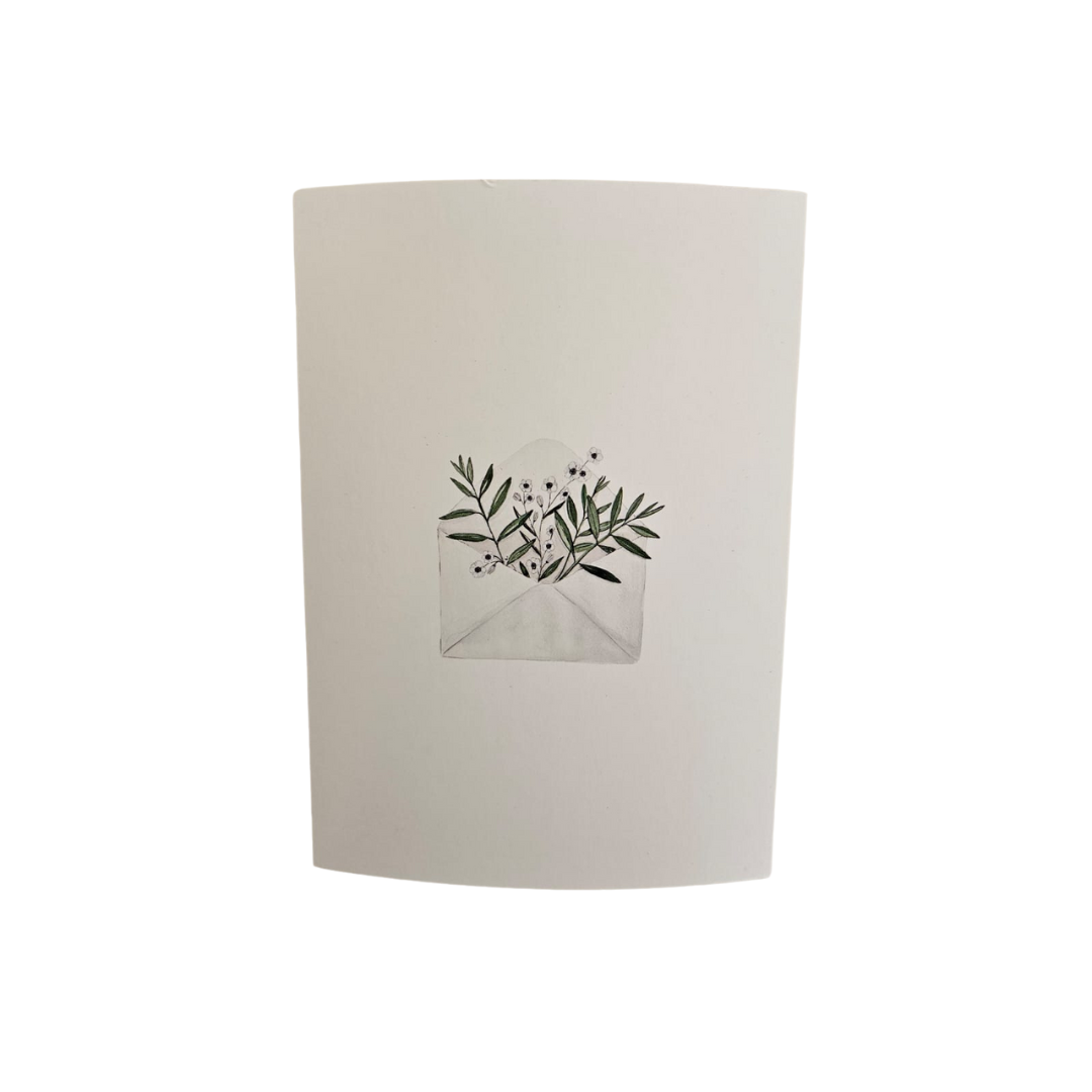Carte aquarelle - Enveloppe fleurs