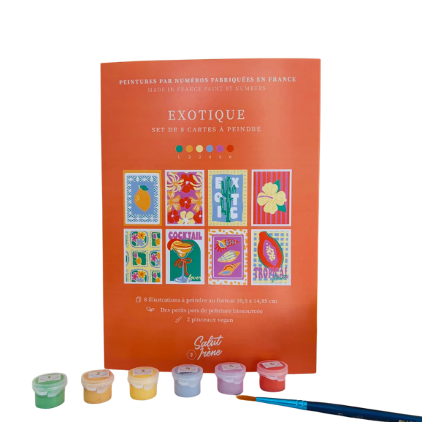Salut Irene - Peinture au Numéro – 8 cartes - Exotique