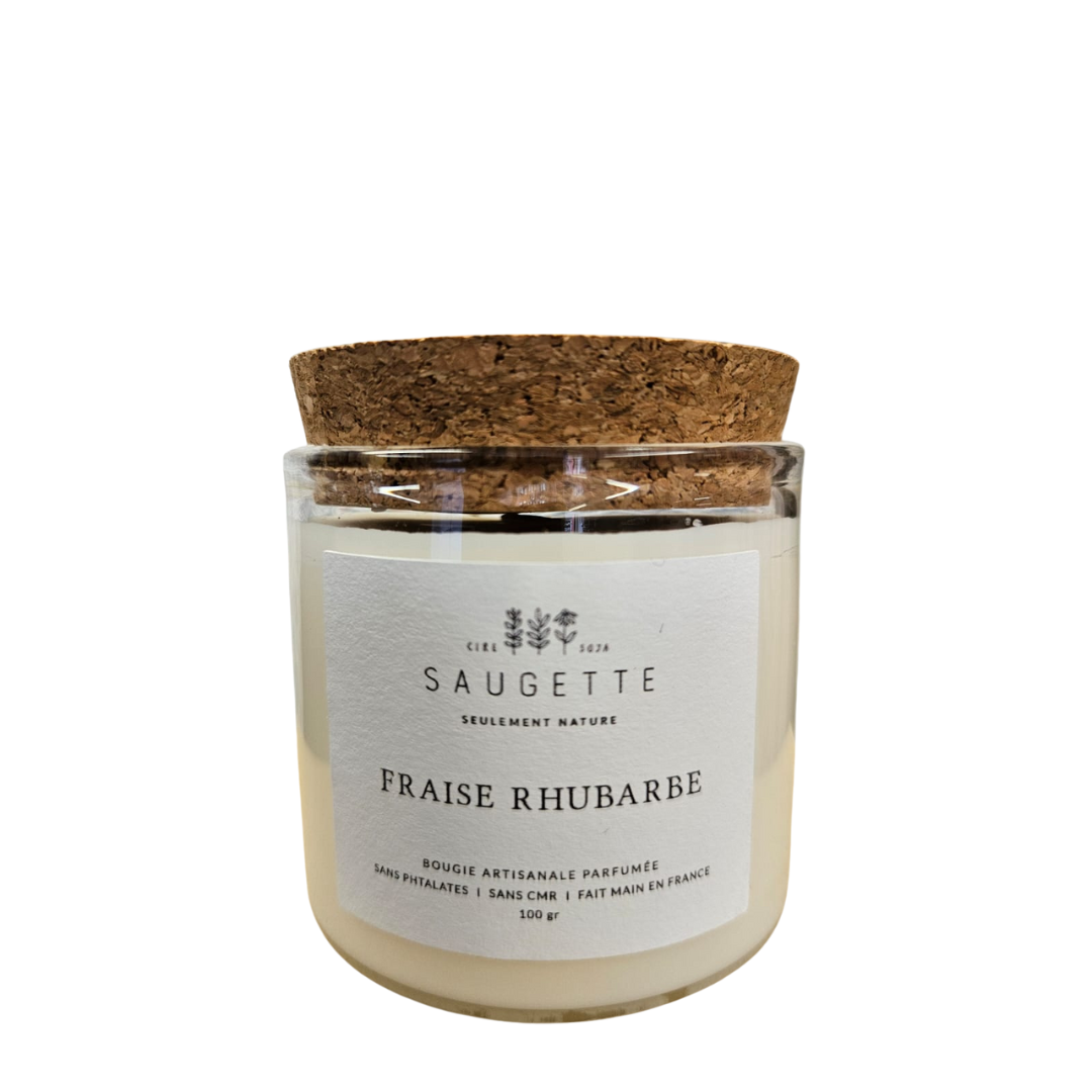 Saugette - Bougies artisanale Fraise rhubarbe
