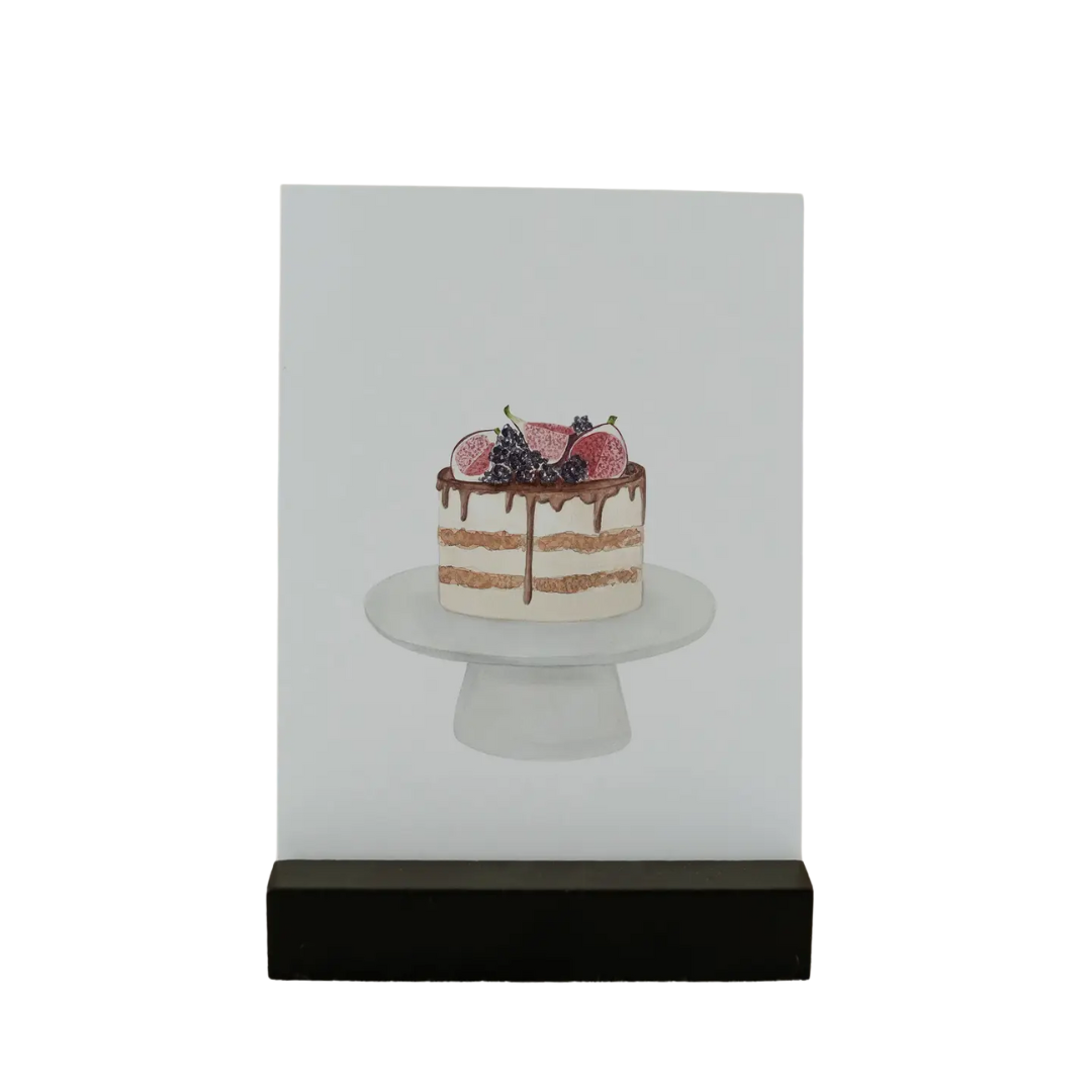 Carte aquarelle - Gâteau anniversaire