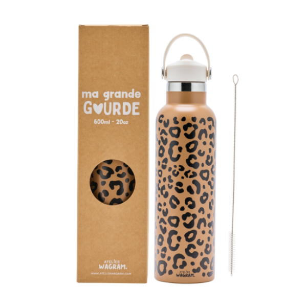 Atelier Wagram - Gourde 600ml léopard marron