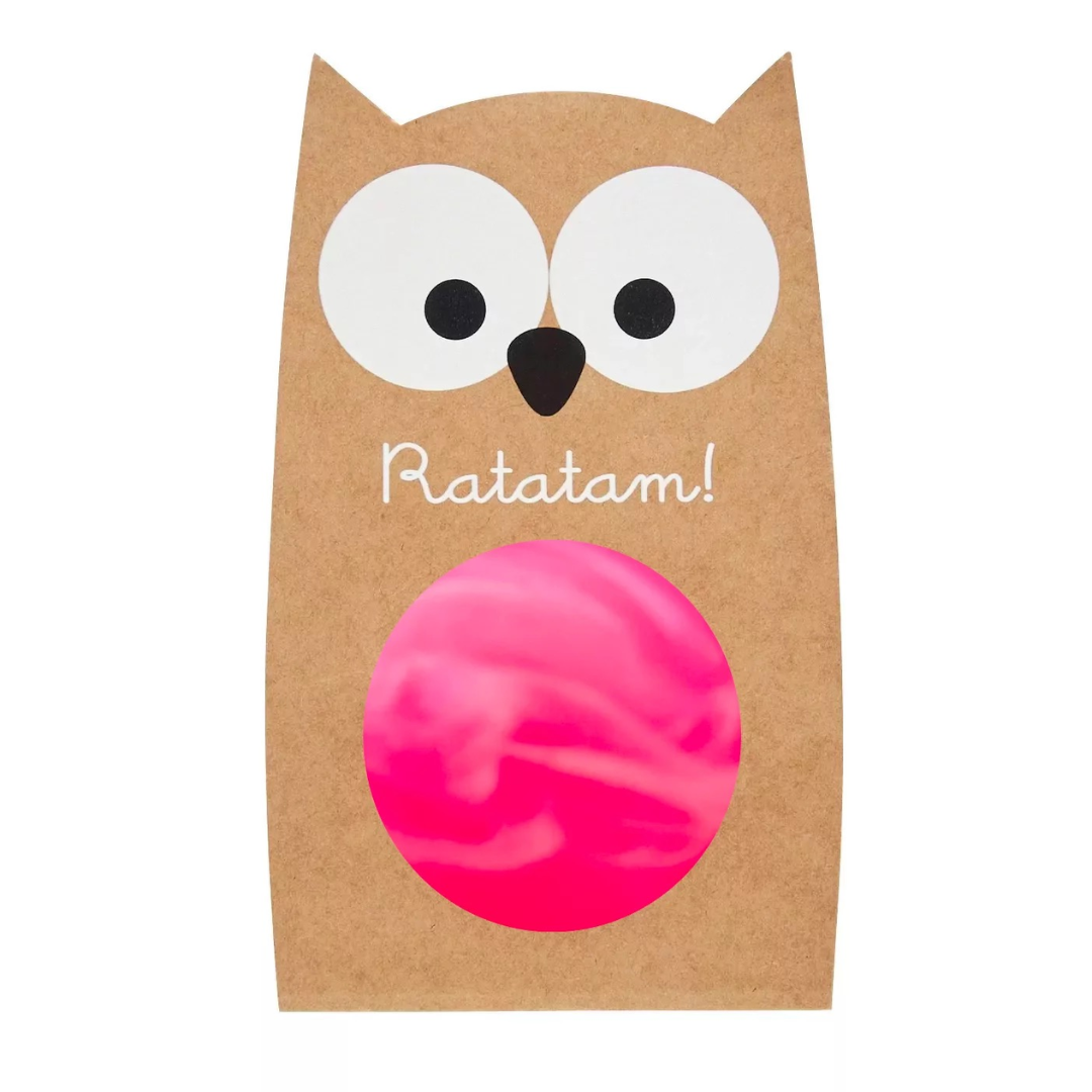 Ratatam - Balle rebondissante marbrée hibou Rose