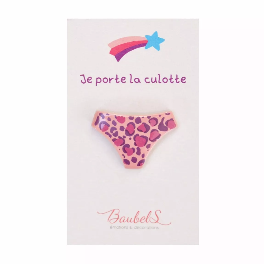 Pin’s je porte la culotte Léopard - Porcelaine