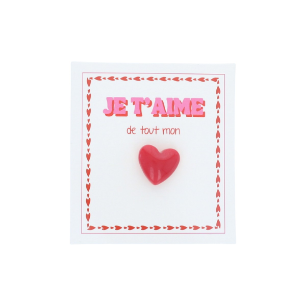 Pin's cœur - je t'aime de tout mon coeur