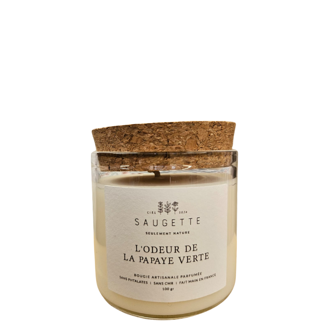 Saugette - Bougies artisanale L'odeur de papaye verte