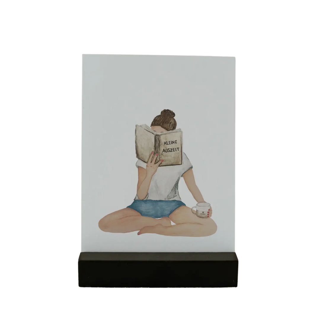Carte aquarelle - Lecture