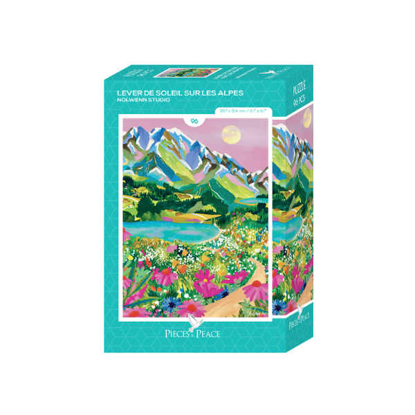 Pièces and Peace - Mini-Puzzle 96 pièces - Lever du soleil sur les Alpes