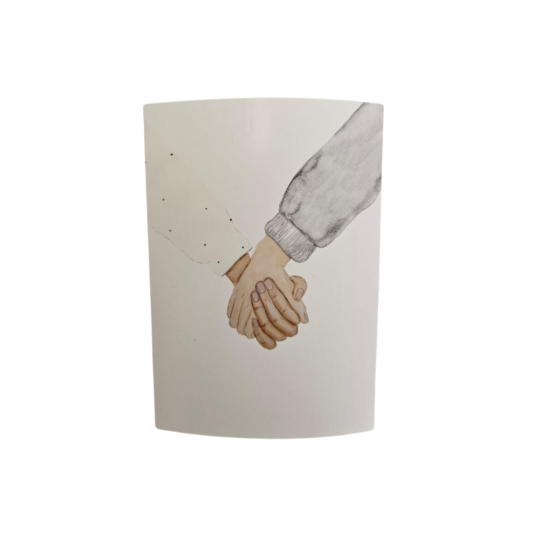 Carte aquarelle - Main dans la main