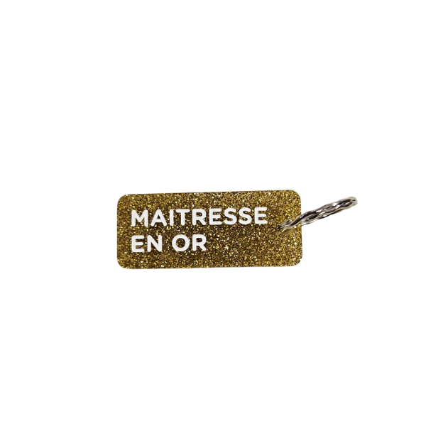 Porte-clés à paillettes - Maitresse en Or