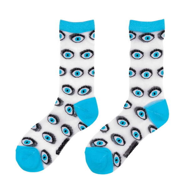 Coucou Suzette - Chaussettes transparentes Oeil - Bleu