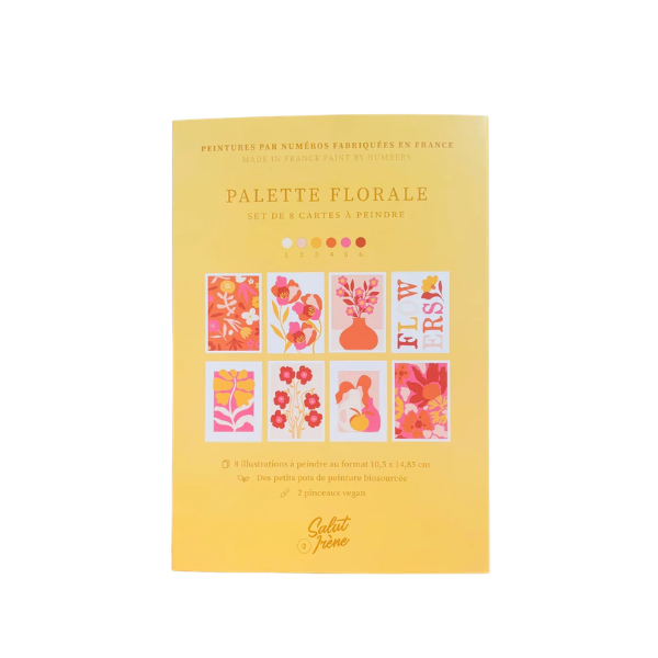 Salut Irene - Peinture au Numéro – 8 cartes - Palette florale
