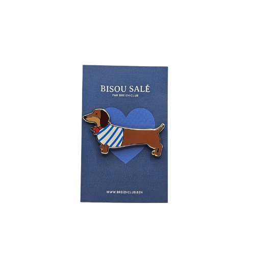 Breizh Club - Pin's teckel marinière