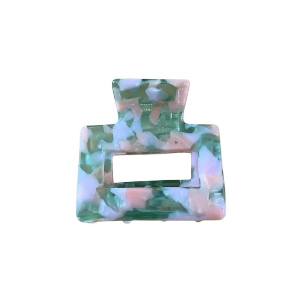 Pince croco grand modèle - Vert/rose