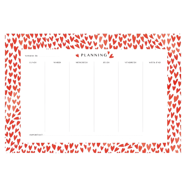 Semainier Quartier Libre - Planning Coeur