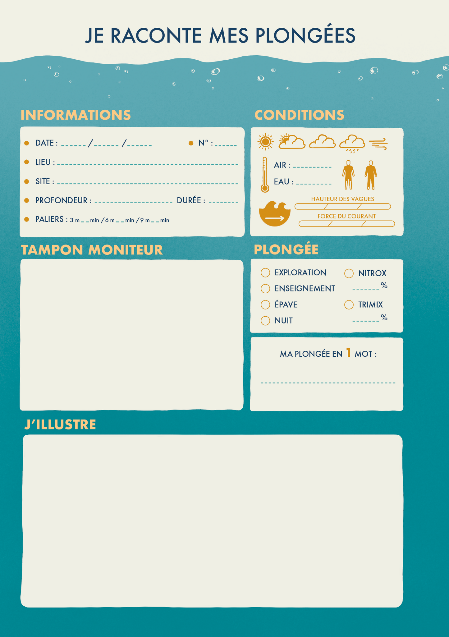 Aventura édition - Carnet de Plongée