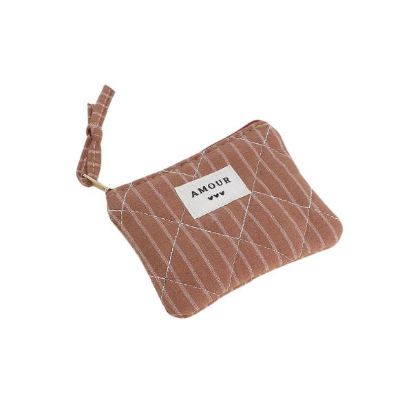 Porte-monnaie - "AMOUR" - Marron