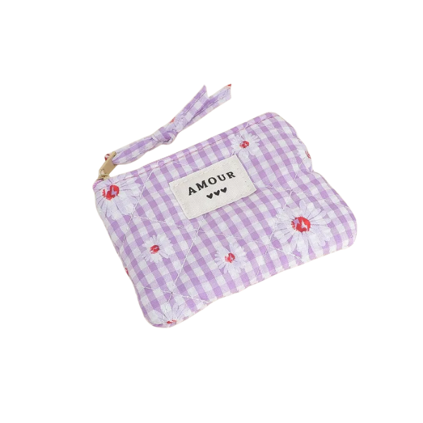 Porte-monnaie - "AMOUR" - Marguerites