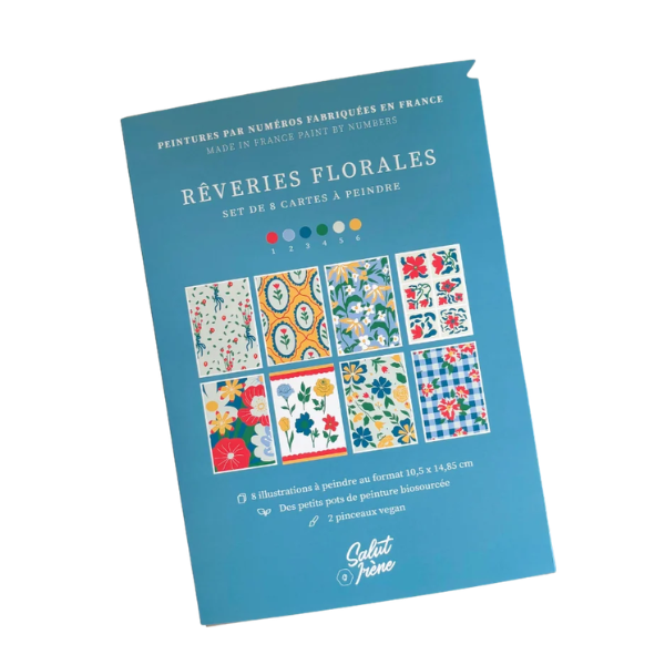 Salut Irene - Peinture au Numéro – 8 cartes - Rêveries florales