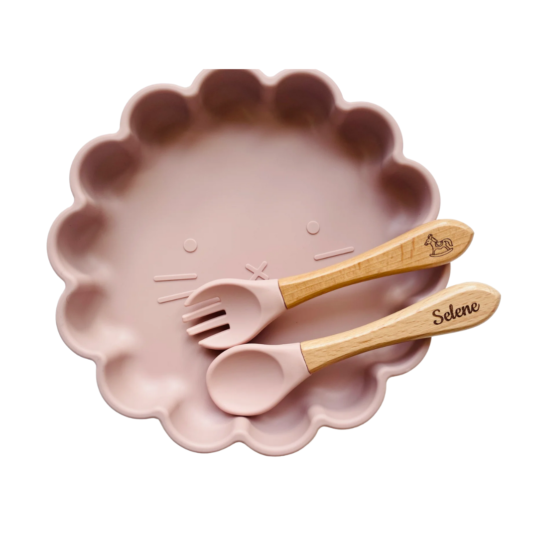 Les Petits Citrons - Set repas + couvert Lion Rose