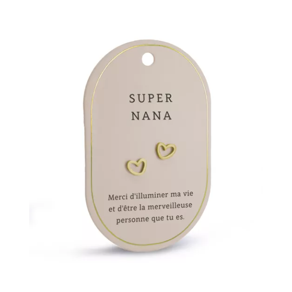 Boucles d’oreilles cœur - Super nana