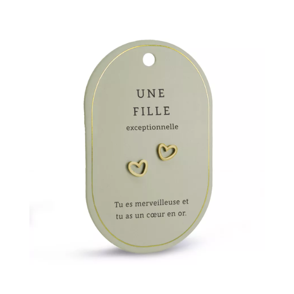 Boucles d’oreilles cœur - Une fille