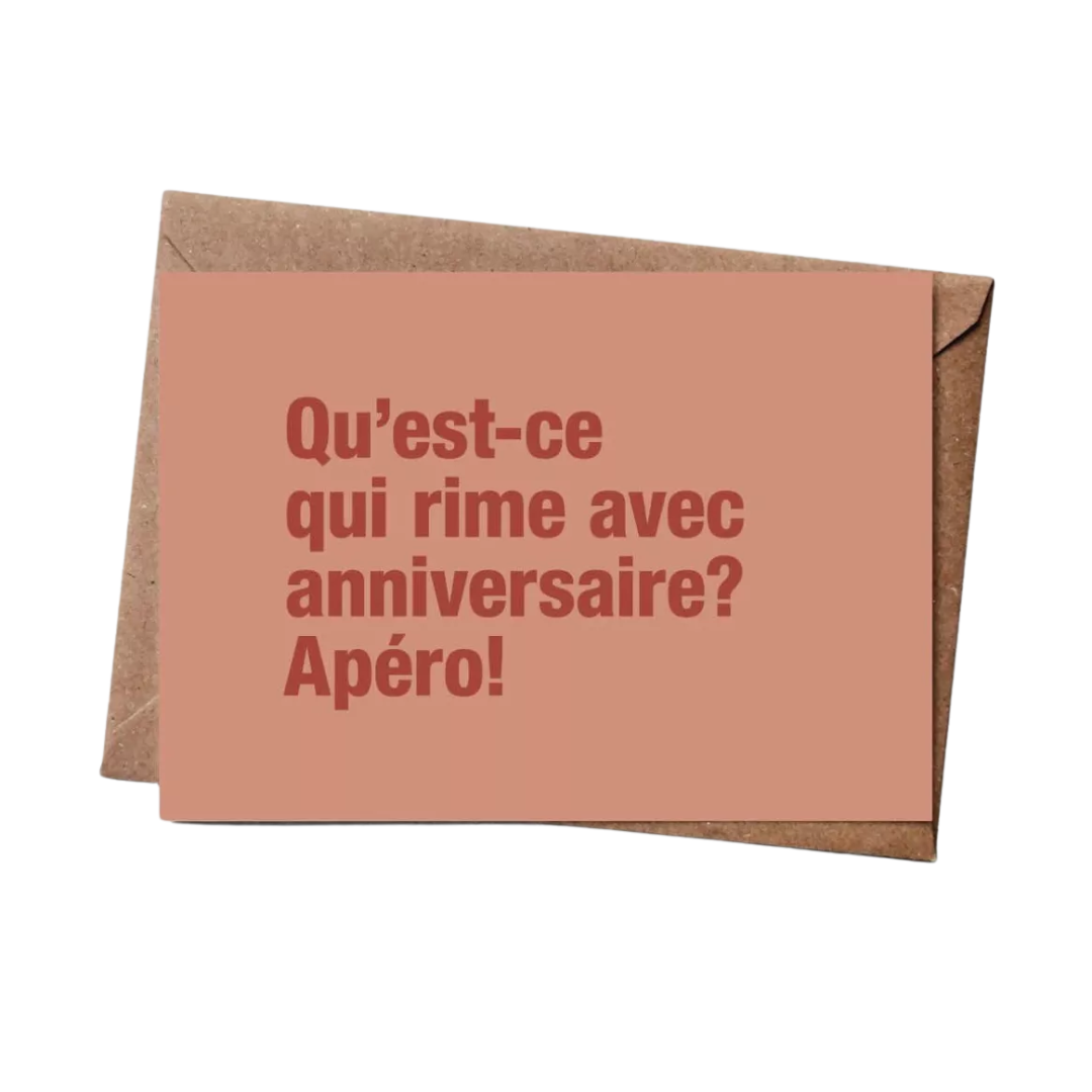 Bulma Carte anniversaire - Qu'est-ce qui rime avec anniversaire? apéro!