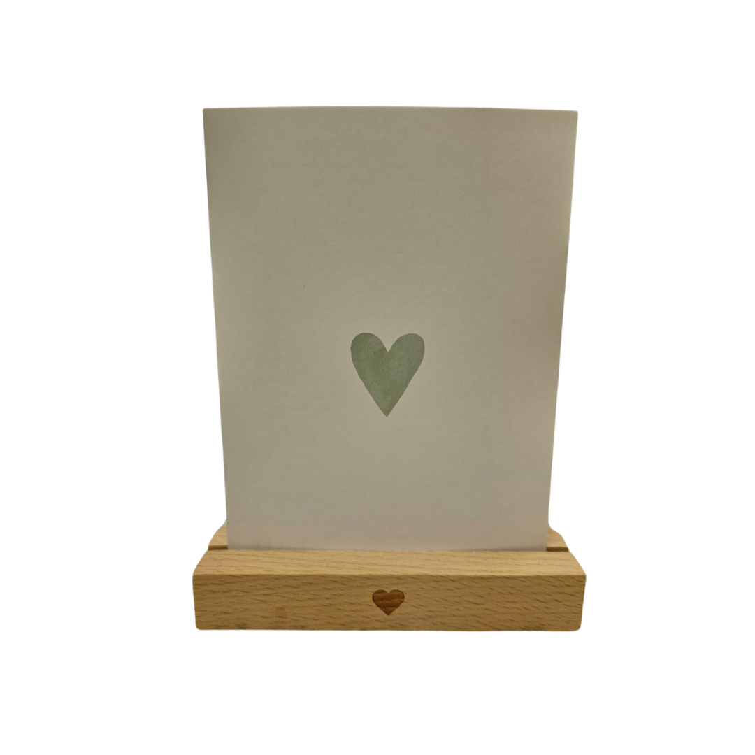 Carte aquarelle - Coeur menthe