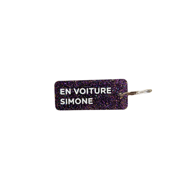 Porte-clés à paillettes - En voiture Simone