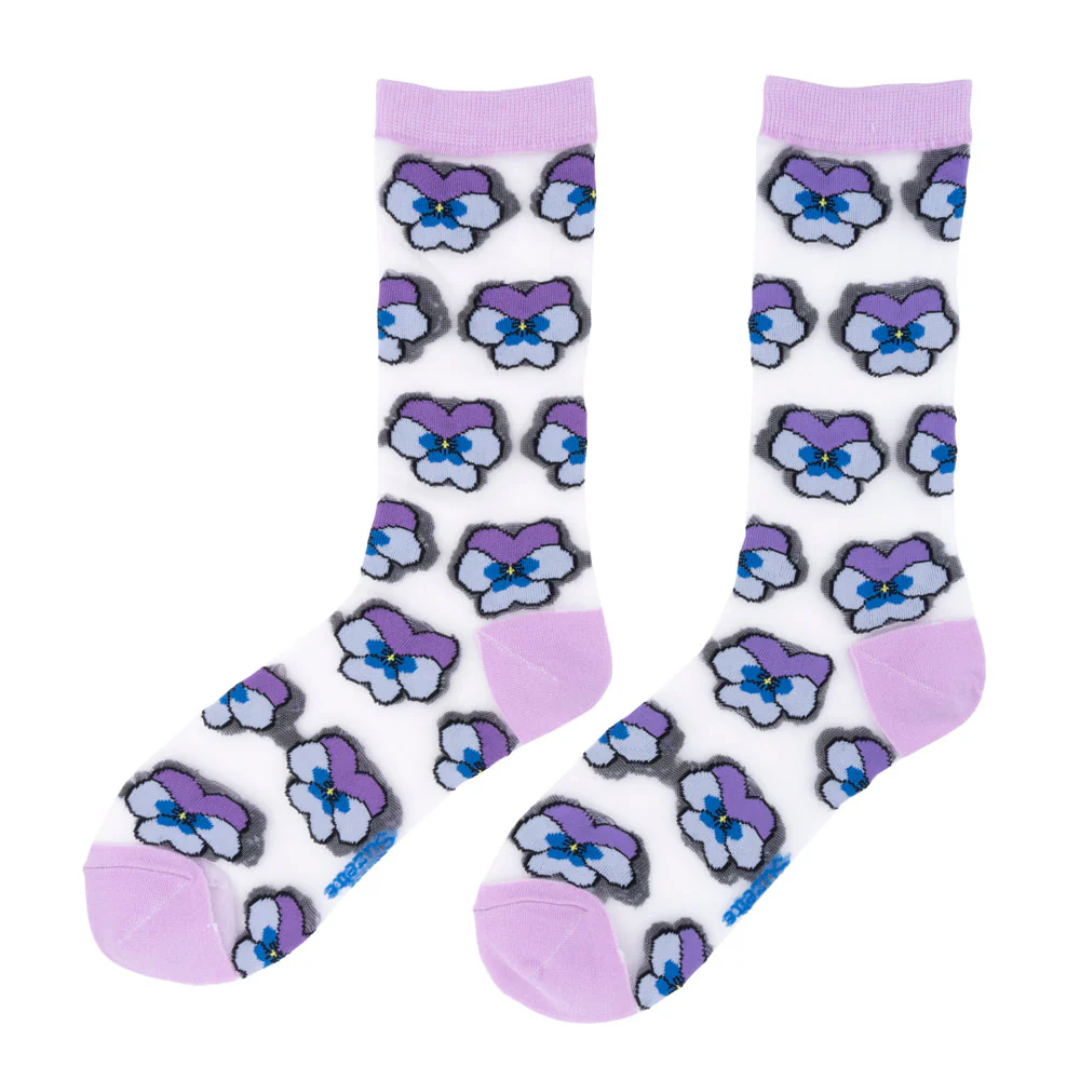 Coucou Suzette - Chaussettes transparentes Pensée Mauve
